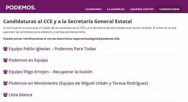 Candidaturas Candidaturas